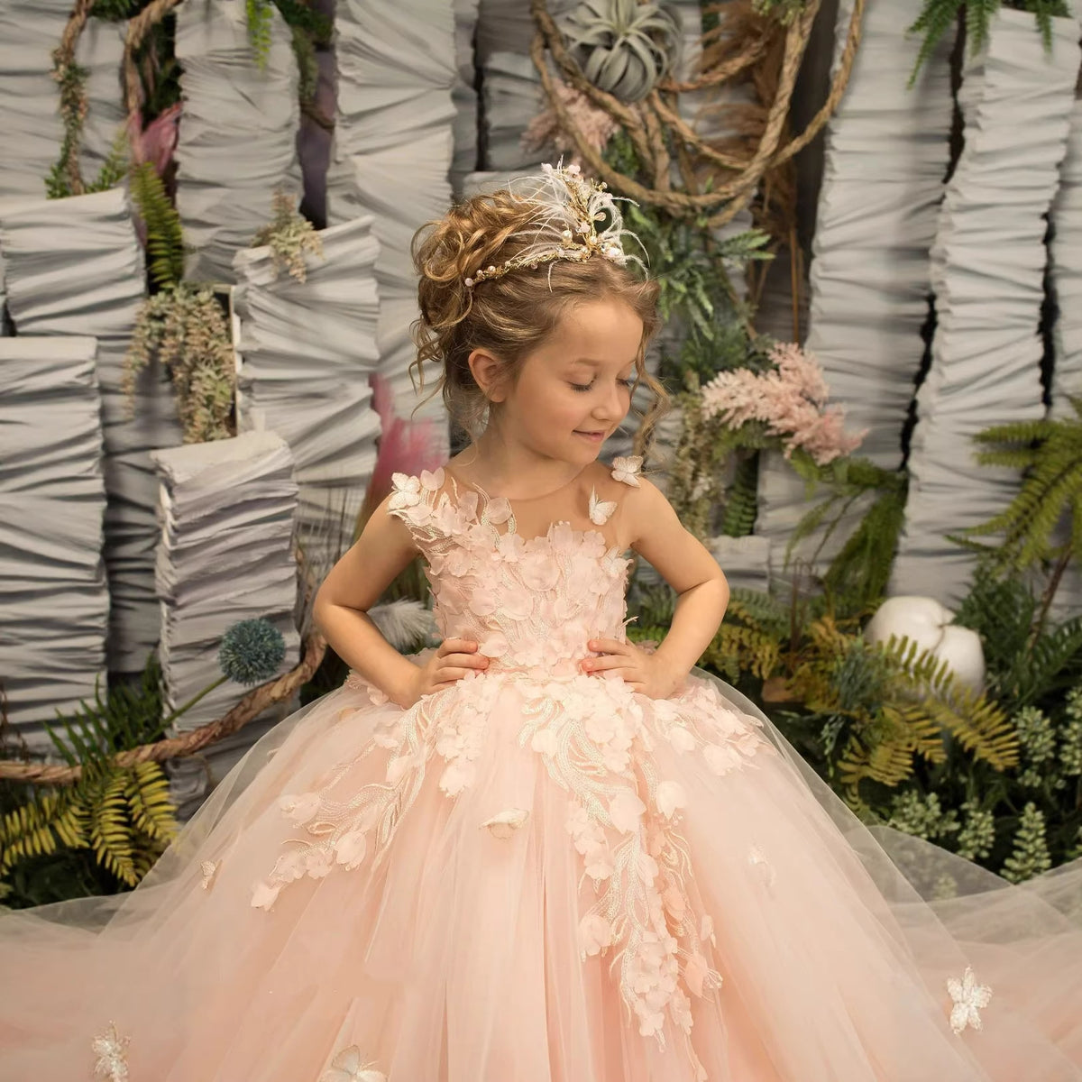 Runway Piano Performance Long Flower Girl Dress
