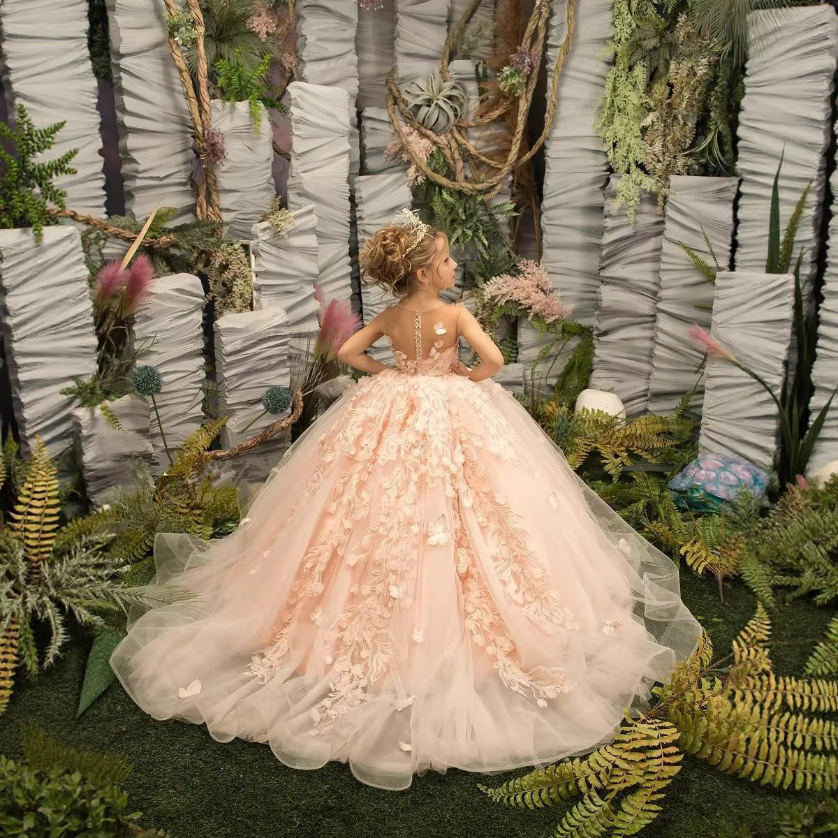 Runway Piano Performance Long Flower Girl Dress